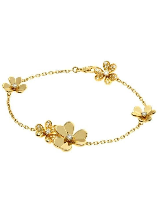 Jewelry - FRIVOLE  5 Flower Bracelet 18K Gold Plated 925 Sterling Silver